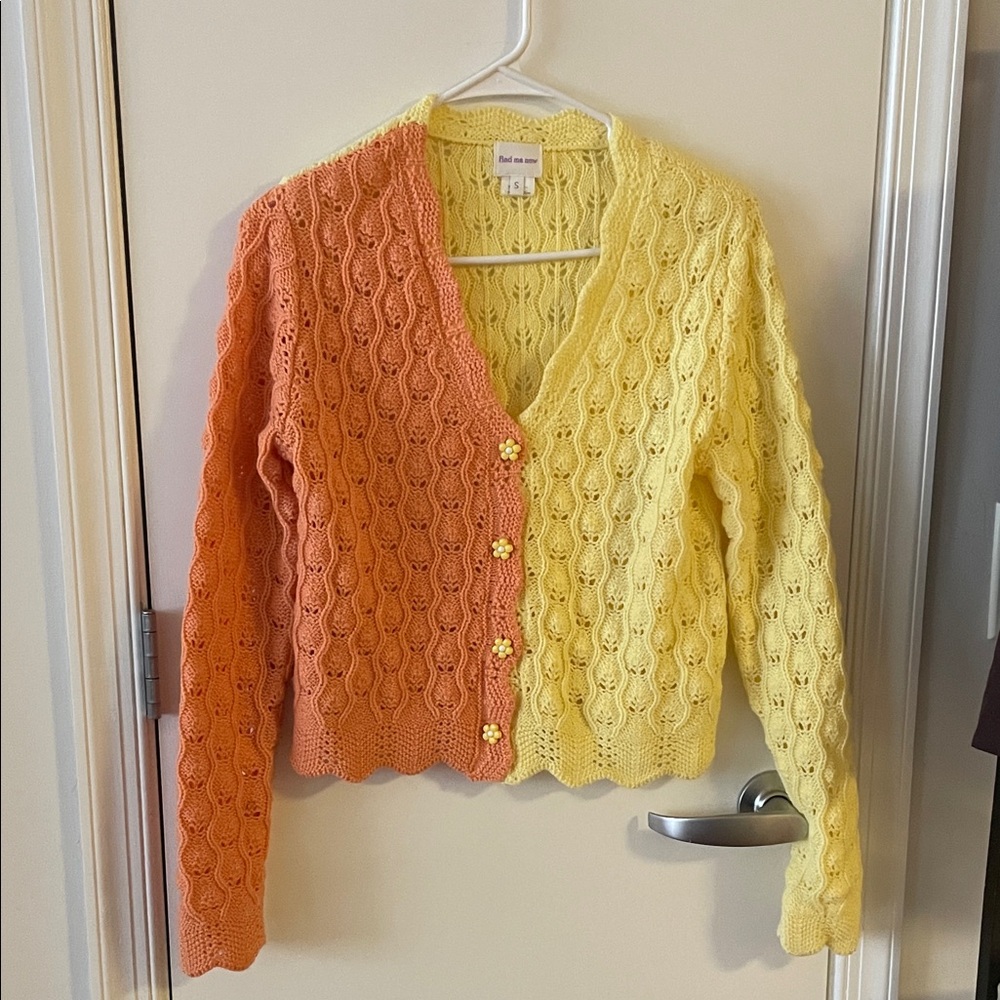FMN Yellow and Peach Lumi Cardigan